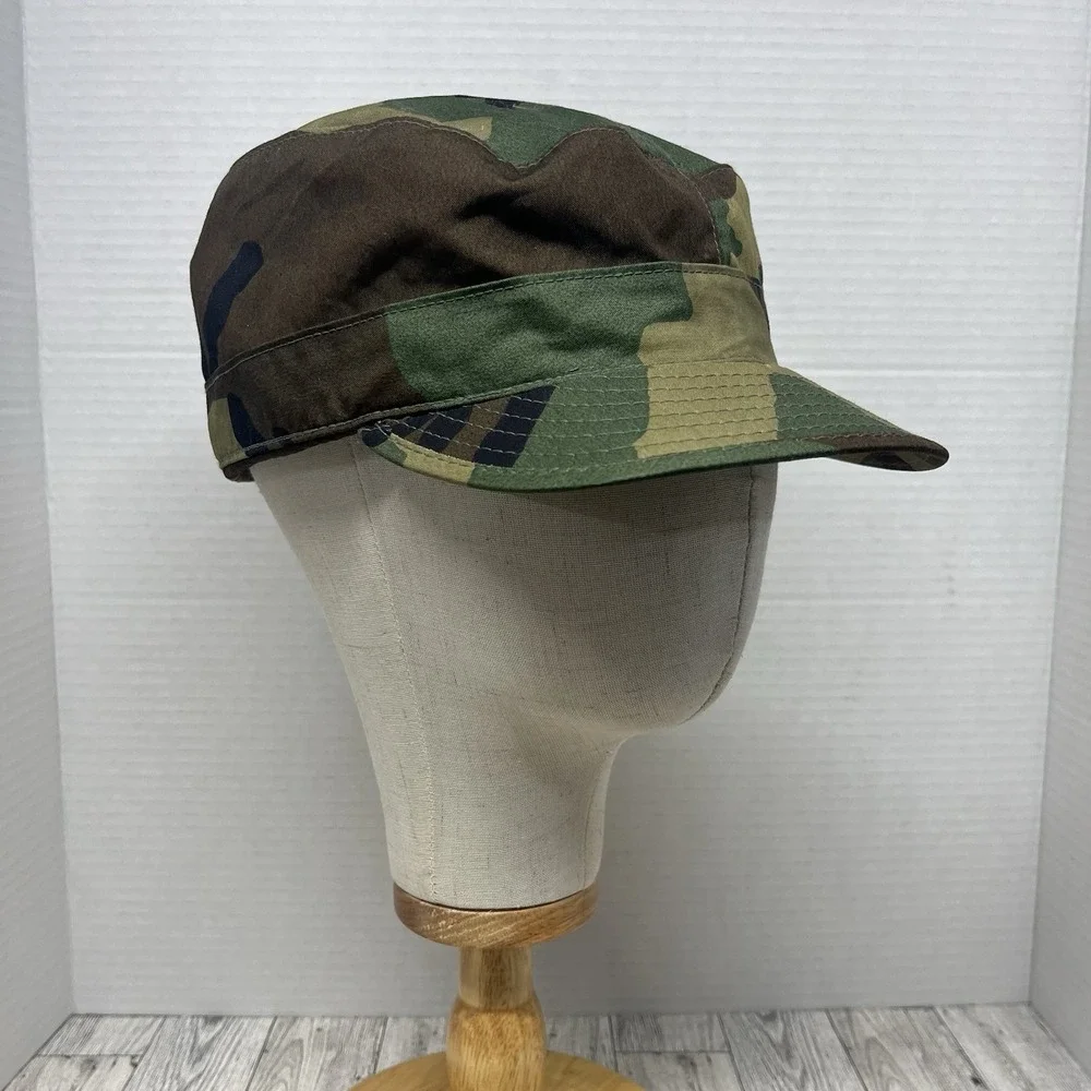 USGI Military Woodland Camo Patrol Cap Hat Size 7 1/4 Atlas Headwear DLA 1993